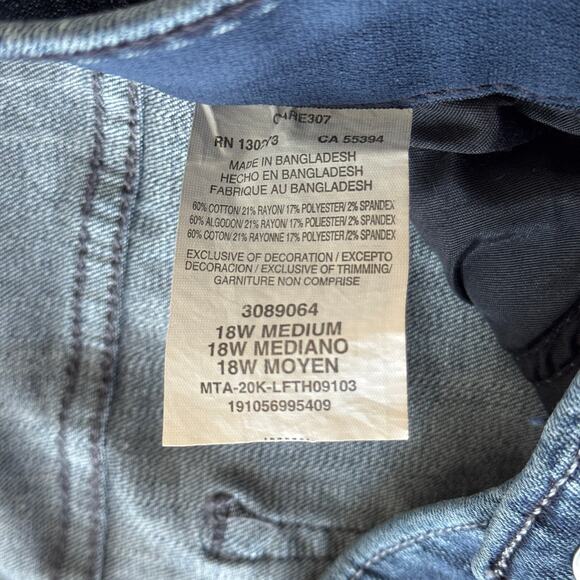 LEE Straight Flex Motion Stretch Jeans Mid Rise Regular Fit Dark Wash 18W NWT - Picture 8 of 8